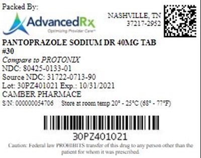 Pantoprazole Sodium Dr 40mg Tab Qty 30 Ndc 80425 0133